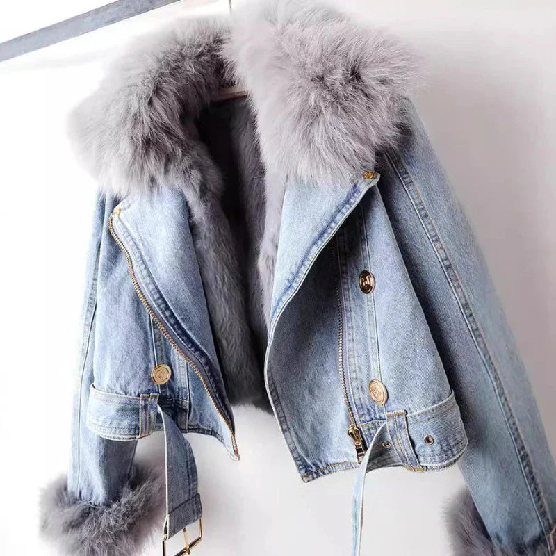 Arctic Belle™ | Faux-Fur Denim Jacket