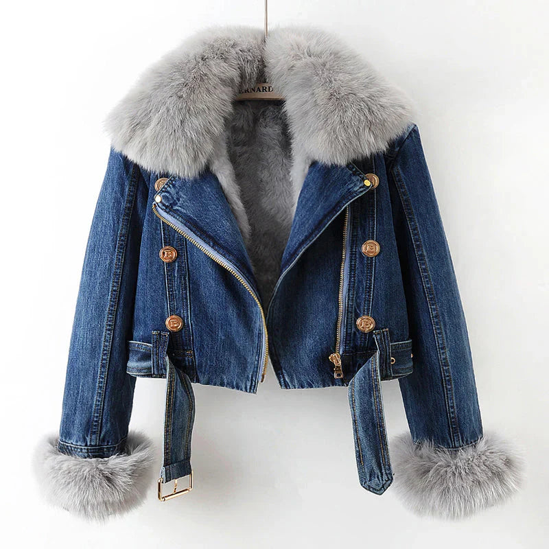 Arctic Belle™ | Faux-Fur Denim Jacket