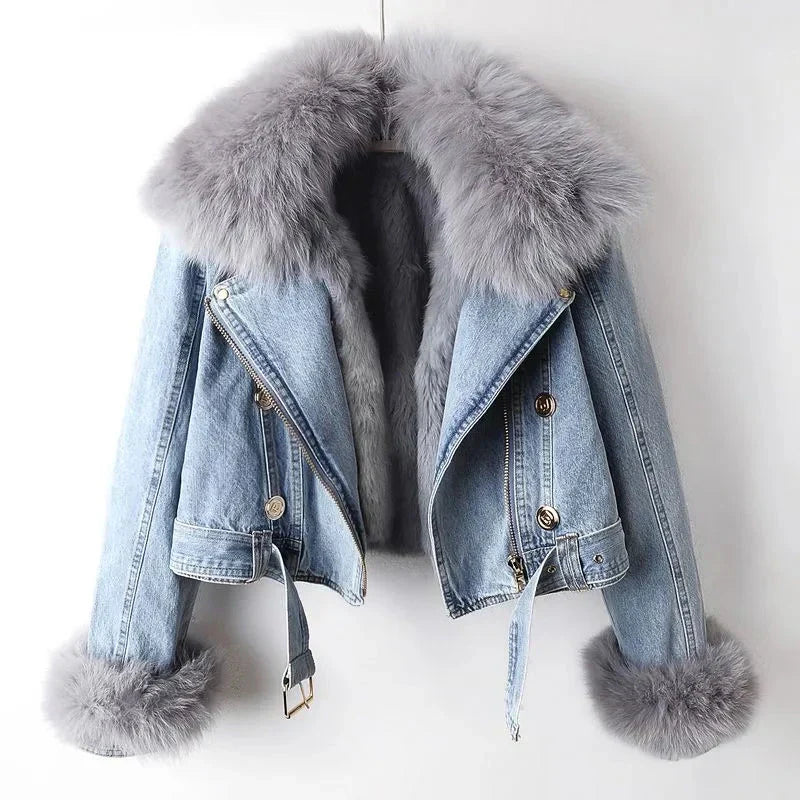 Arctic Belle™ | Faux-Fur Denim Jacket