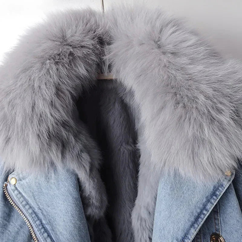 Arctic Belle™ | Faux-Fur Denim Jacket