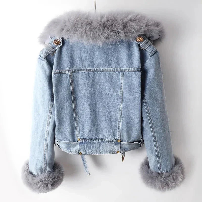 Arctic Belle™ | Faux-Fur Denim Jacket