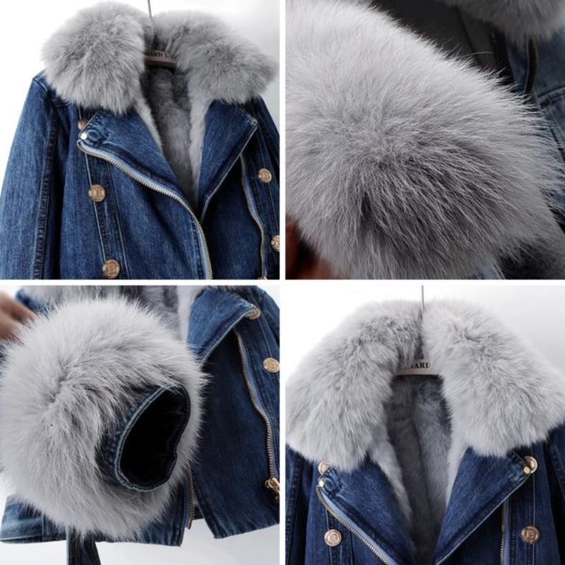 Arctic Belle™ | Faux-Fur Denim Jacket