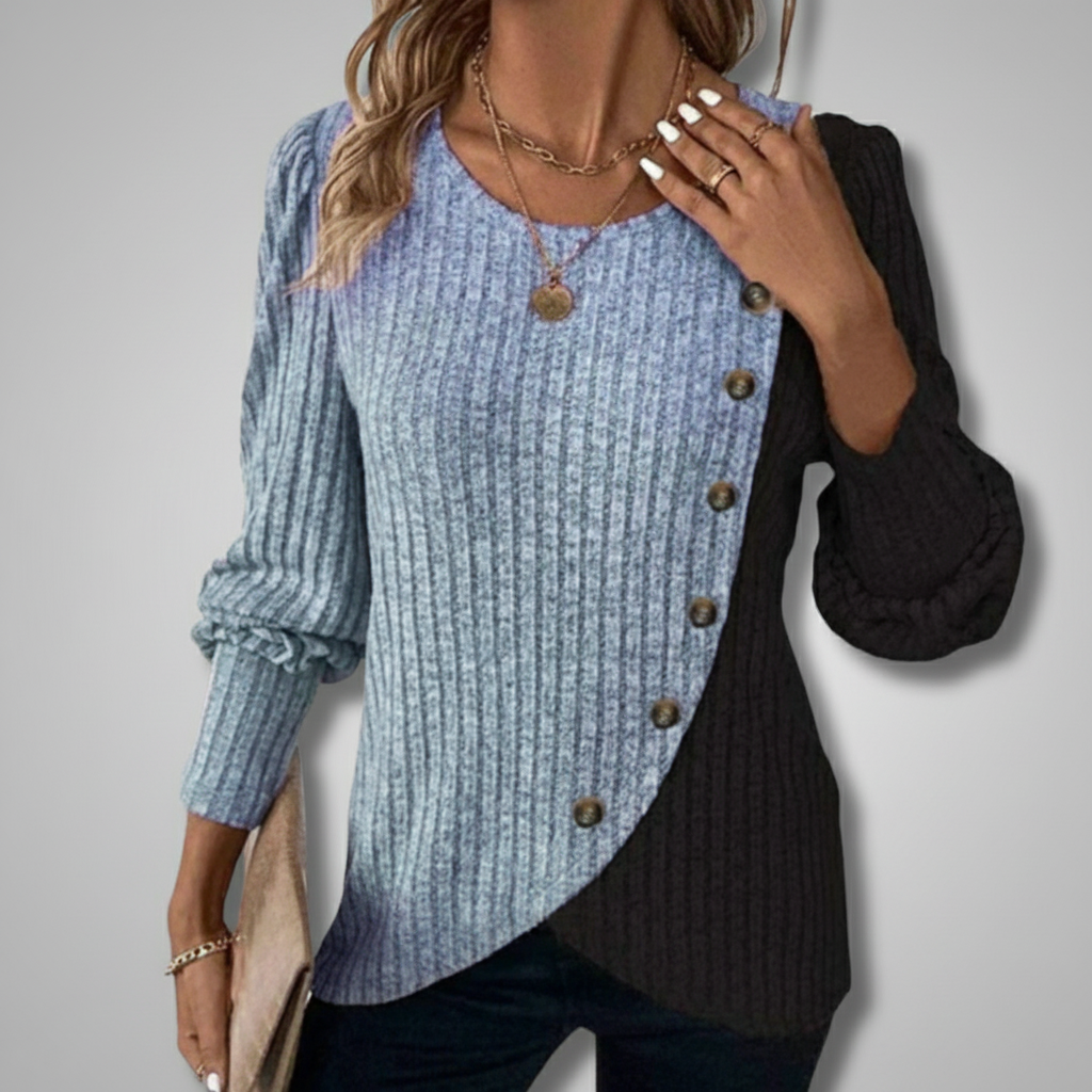 Evela™ | Soft & Chic Long-Sleeve Button-Up Knit Sweater