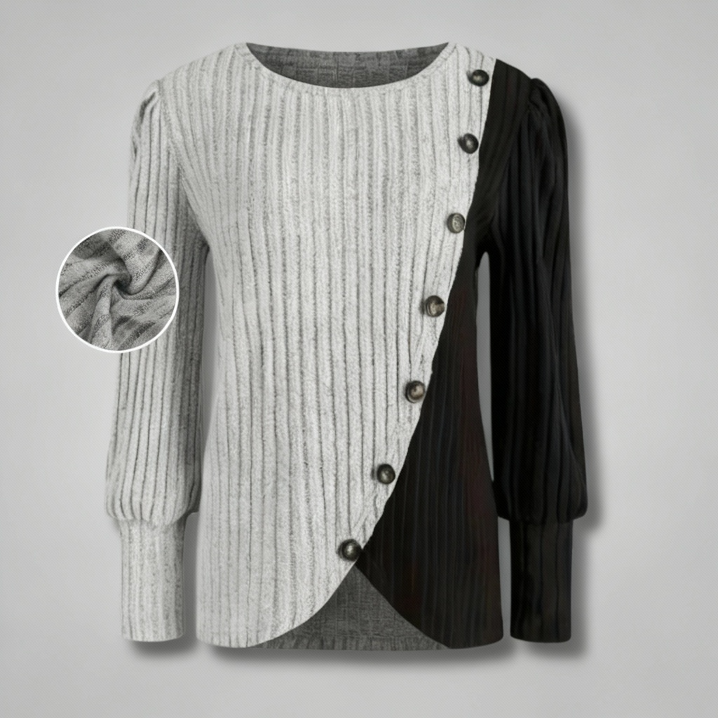 Evela™ | Soft & Chic Long-Sleeve Button-Up Knit Sweater