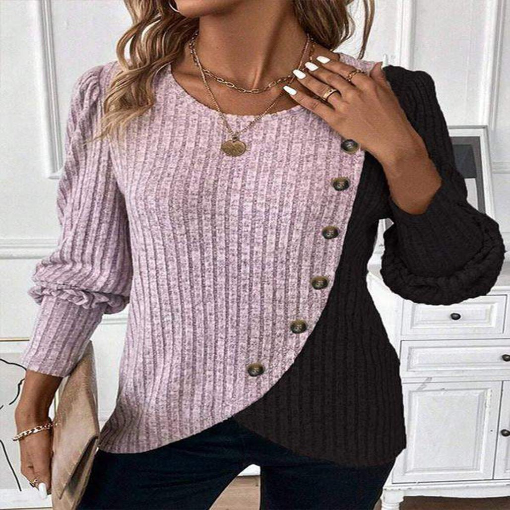 Evela™ | Soft & Chic Long-Sleeve Button-Up Knit Sweater