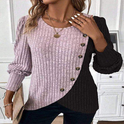 Evela™ | Soft & Chic Long-Sleeve Button-Up Knit Sweater