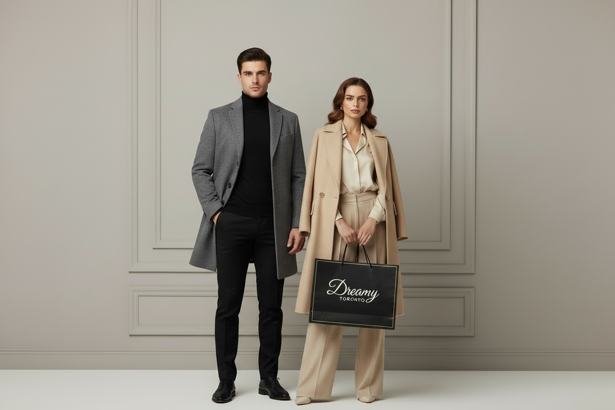 black friday tekst met een vrouw en een tas dreamy toronto